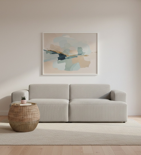 Comfort Haven Corduroy 2 Seater Sofa In Grey Color