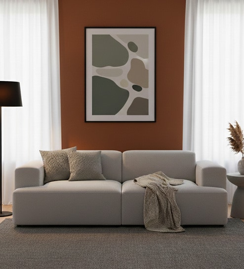 Comfort Haven Fabric 2 Seater Sofa In Grey Colour