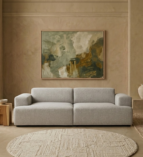 Comfort Haven Fabric 2 Seater Sofa In Grey Colour