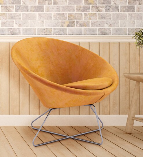 Konic Tub Accent Cum Lounge Chair In Yellow Colour By Workspace Interio