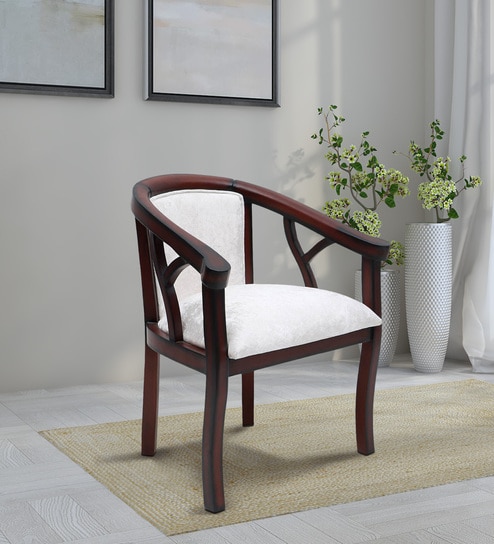 Comfy Solid Wood Arm Chairs in Brown Colour (Set Of 2)