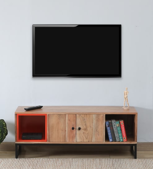 Commodore Acacia Wood TV Console In Natural Finish
