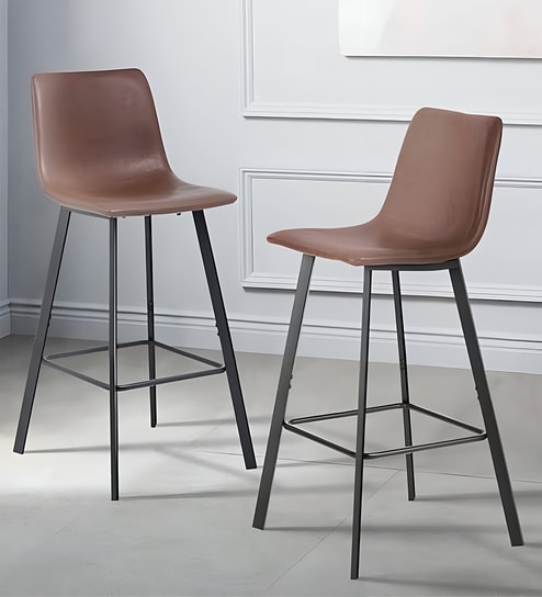 Compact Bar Stool In Brown Color