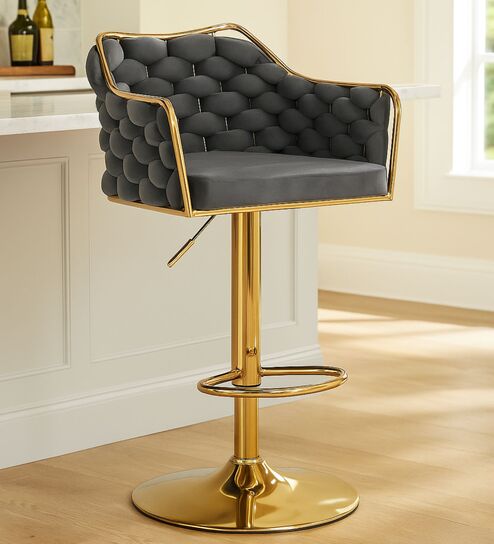 Solstice Rotatable Bar Stool In Grey Color