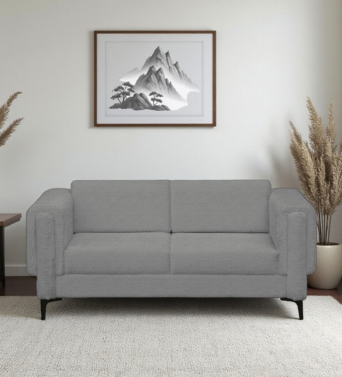 Consalvo  Boucle Fabric 2 Seater Sofa in Grey Colour
