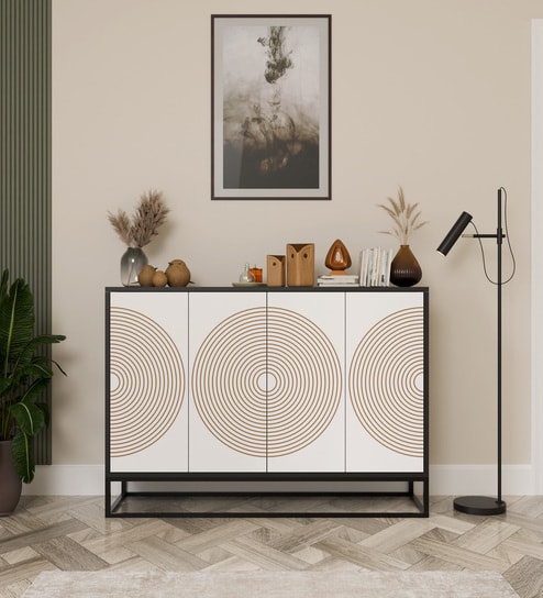 Console Table In White Finish