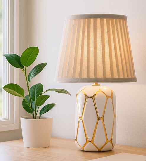Contemporary Ceramic Base Bedside Table Lamp