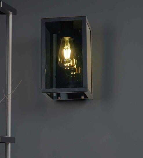 Contemporary Cuboid Black Glass Wall Light