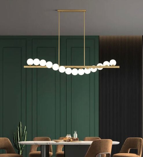 Contemporary Gold Chandelier with Spherical Globes