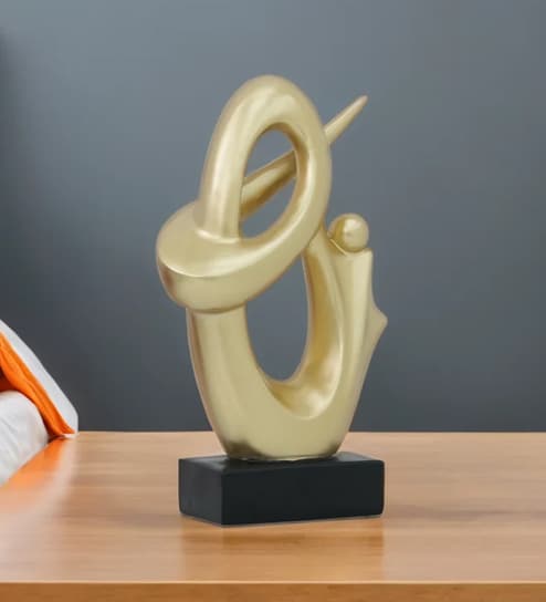 Contemporary Golden Resin Table Decor