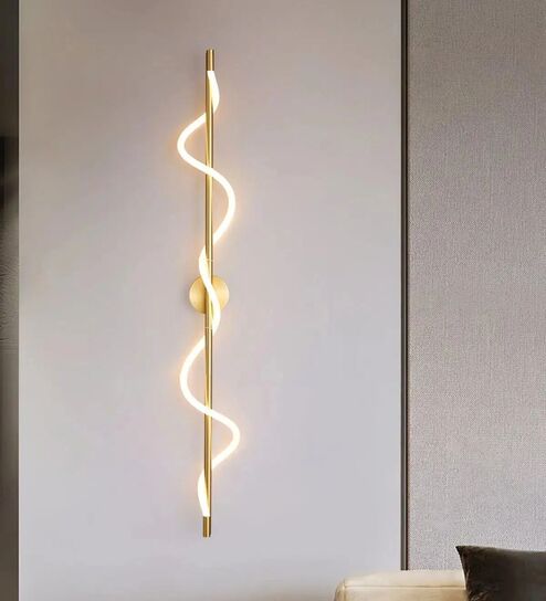 Contemporary Spiral LED Wall Sconce - Brushed Gold