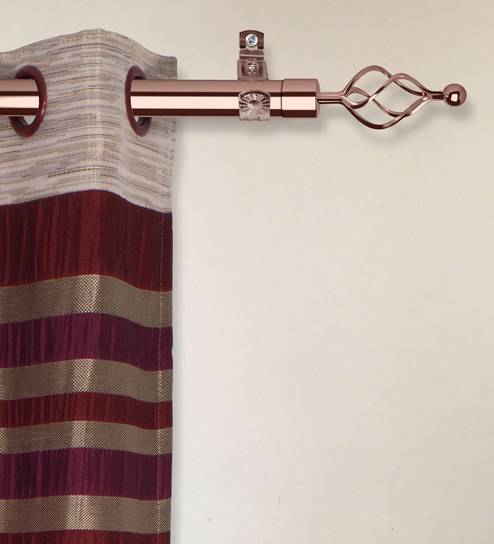 Buy Copper Colour 51 Inch Metal Curtain Rod By Story Home Online