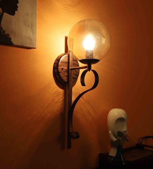 Concave Copper Iron Wall Sconces by Eliante by Jainsons Lights
