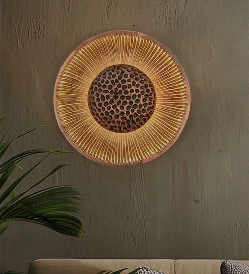 Copper LED Wall Sconce with Eclipse Design