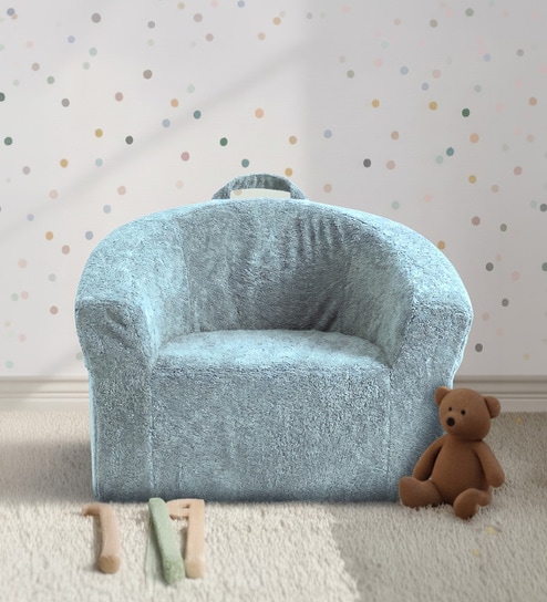 Coral Textured Organic Kids Lounge Chair In Lightblue Colour