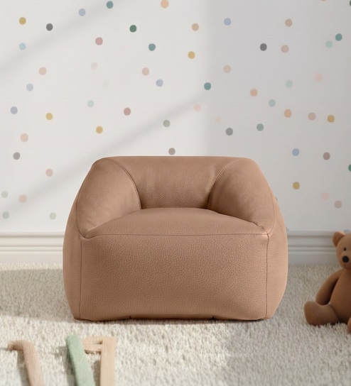 Corduroy Boucle Kids Sofa Chair In Brown Colour