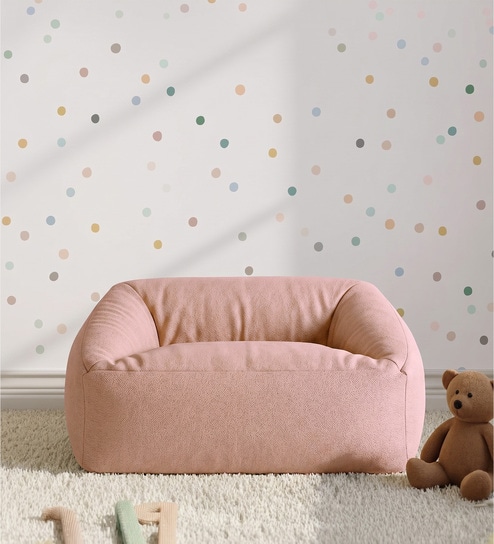Corduroy Velvet Kids Sofa Chair In Pink Colour