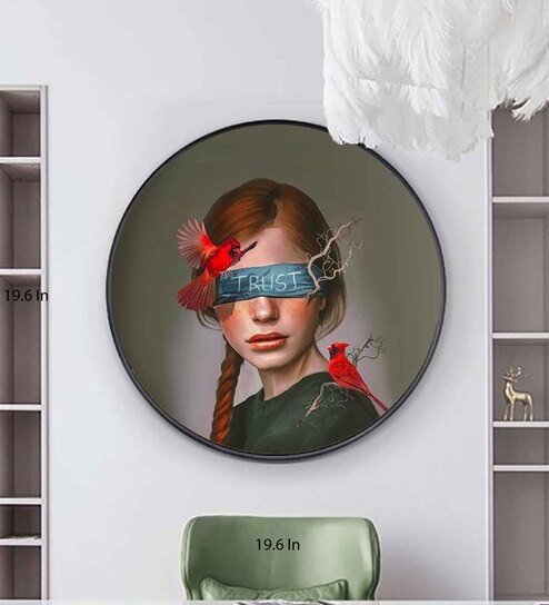 Chaos Cream Canvas Framed Art Print