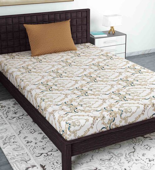 Multicolor Traditional 144 TC 100% Cotton Single Bed Sized Bed Sheets With 1 Pillow Cover