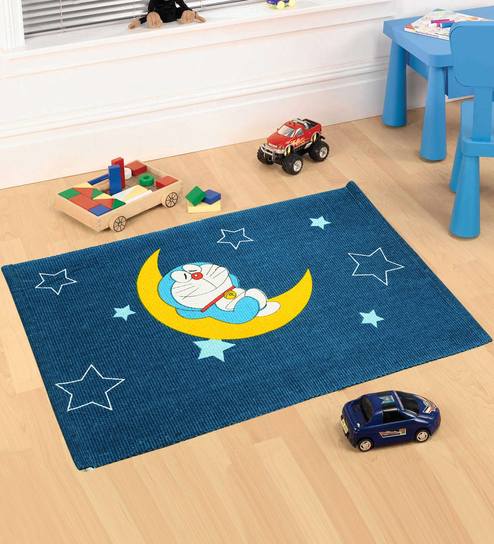 Buy Doraemon Cotton 28 X 20 Inch Anti Skid Kids Floor Mat By Saral