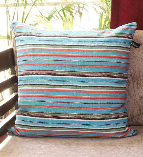 Cotton Multicolour 16 x 16 Inch Cushion Cover (Set of 1)