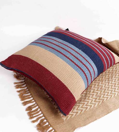 Cotton Multicolour 16 x 16 Inch Cushion Cover (Set of 1)