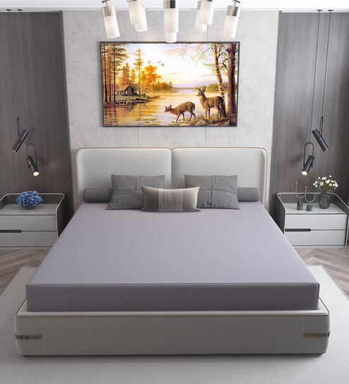 Cotts Wonder Waterproof Fitted Terry Cotton King Size (78x72) Mattress Protector In Grey Colour