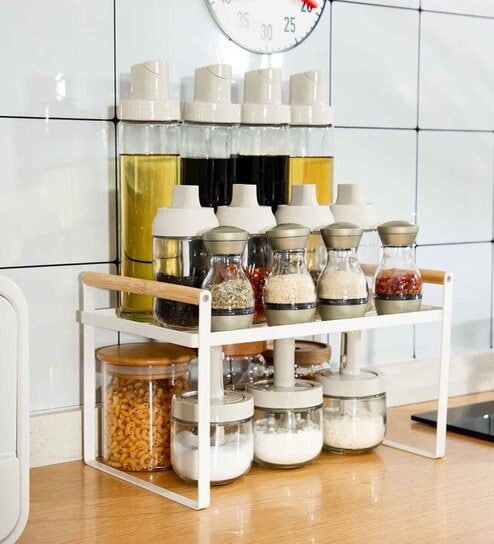White Carbon Steel Kitchen Stand