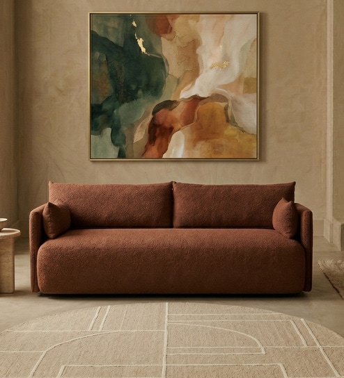 Cozy Chic Boucle 2 Seater Sofa In Burgundy Colour