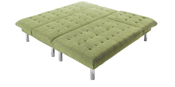 Buy Corner Sofa Cum Bed in Green Colour by Furny Online 
