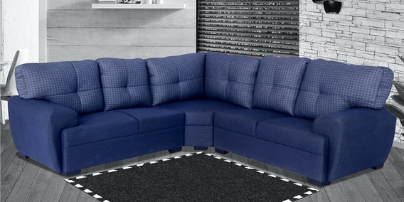 Buy Cozy 6 Seater Sectional Sofa With Corner In Blue Colour By Muebles Casa Online Lawson Corner Sofas Sectional Sofas Furniture Pepperfry Product