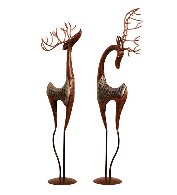 Buy Multicolour Metal Deer Figurine by Cocovey Online