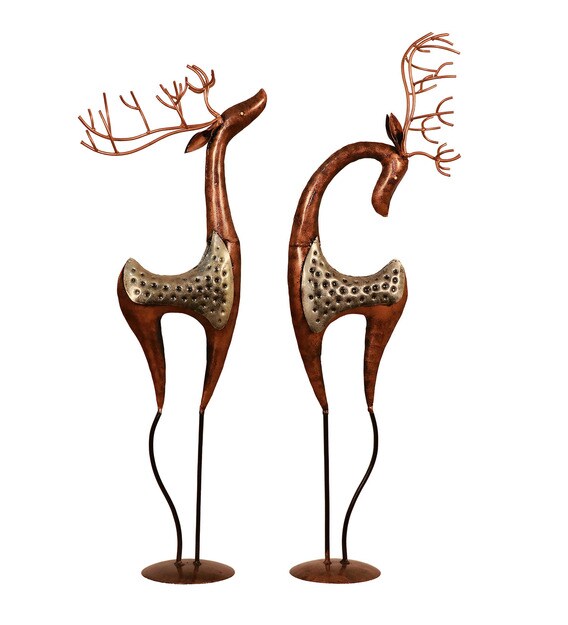 Buy Multicolour Metal Deer Figurine by Cocovey Online