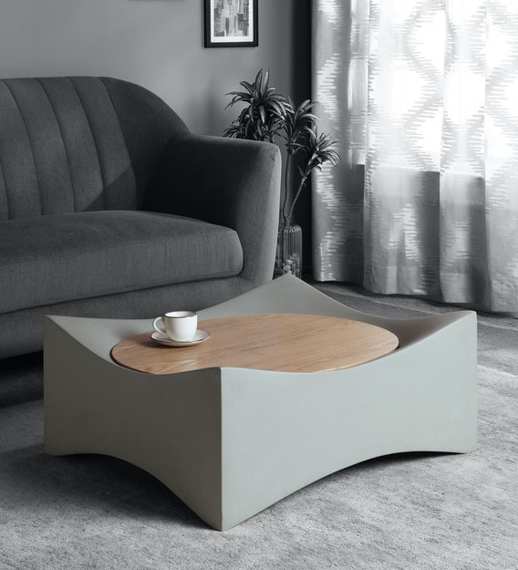 Buy Coffee Table In Grey Colour By Luxome Online Abstract Coffee Tables Tables Furniture Pepperfry Product