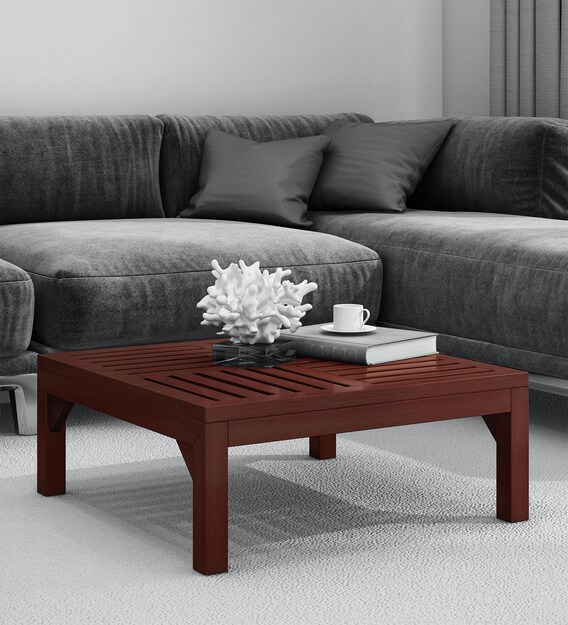 Buy Coffee Table In Brown Colour By Clasicraft Online Square Coffee Tables Tables Furniture Pepperfry Product