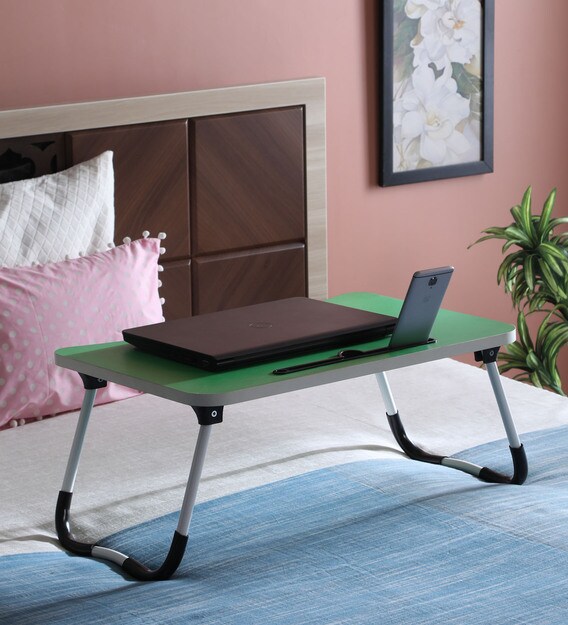 Buy Conrad Portable Laptop Table in Green Colour by Modular Tech