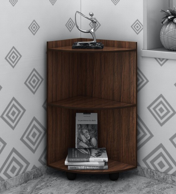 Buy Corner Shelf With Stand In Brown Finish By Crystal Furnitech Online Modern End Tables Tables Furniture Pepperfry Product