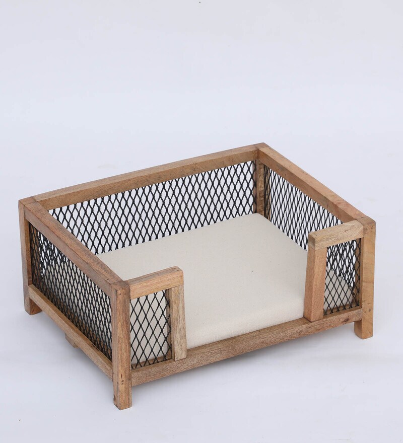 Buy Coddy Small Dog Bed In Natural Finish With Mattress By Pet Hub Online Dog Beds Dog