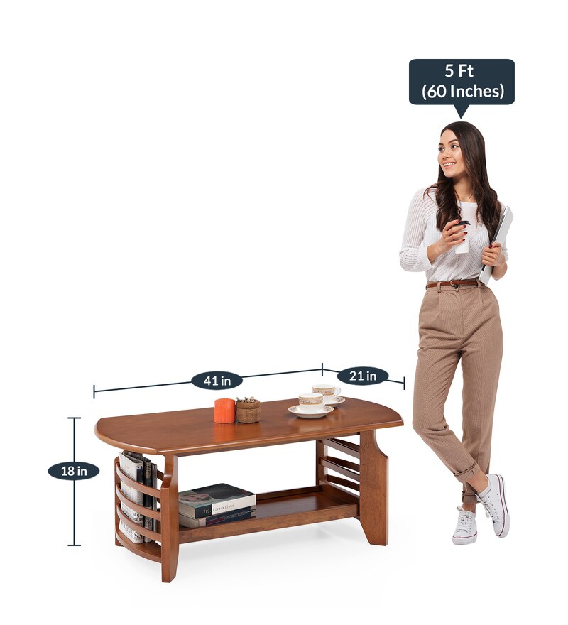 Buy Indigo Coffee Table in Oak Finish by Max Furn Online Modern