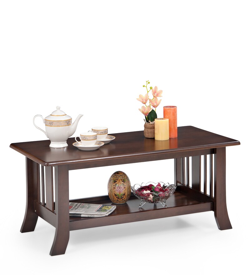 Buy Topaz Coffee Table in Walnut Finish by Max Furn Online - Modern ...