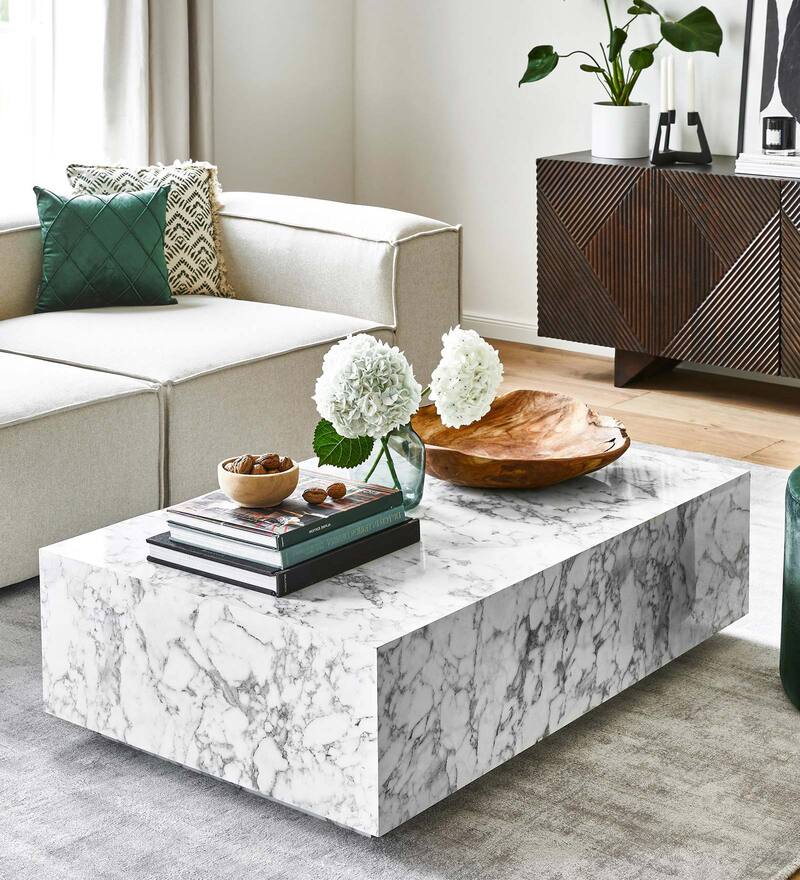 Buy Genoa Coffee Table in White By Bhati Impex Online Eclectic Coffee