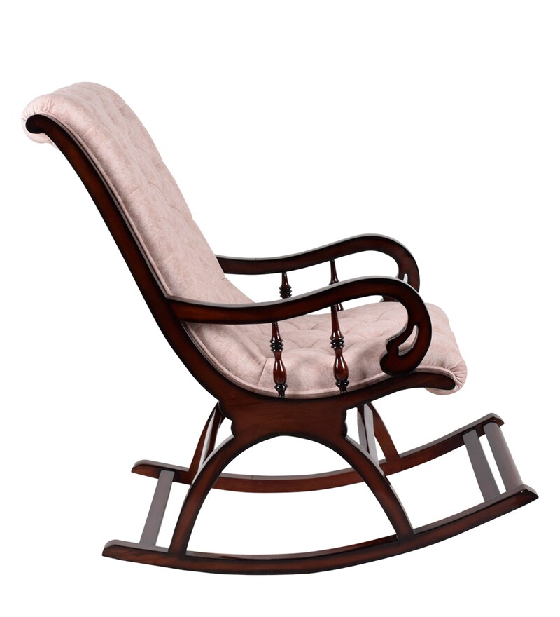 Buy Colorodo Solid Wood Rocking Chair in Brown Colour by DZYN