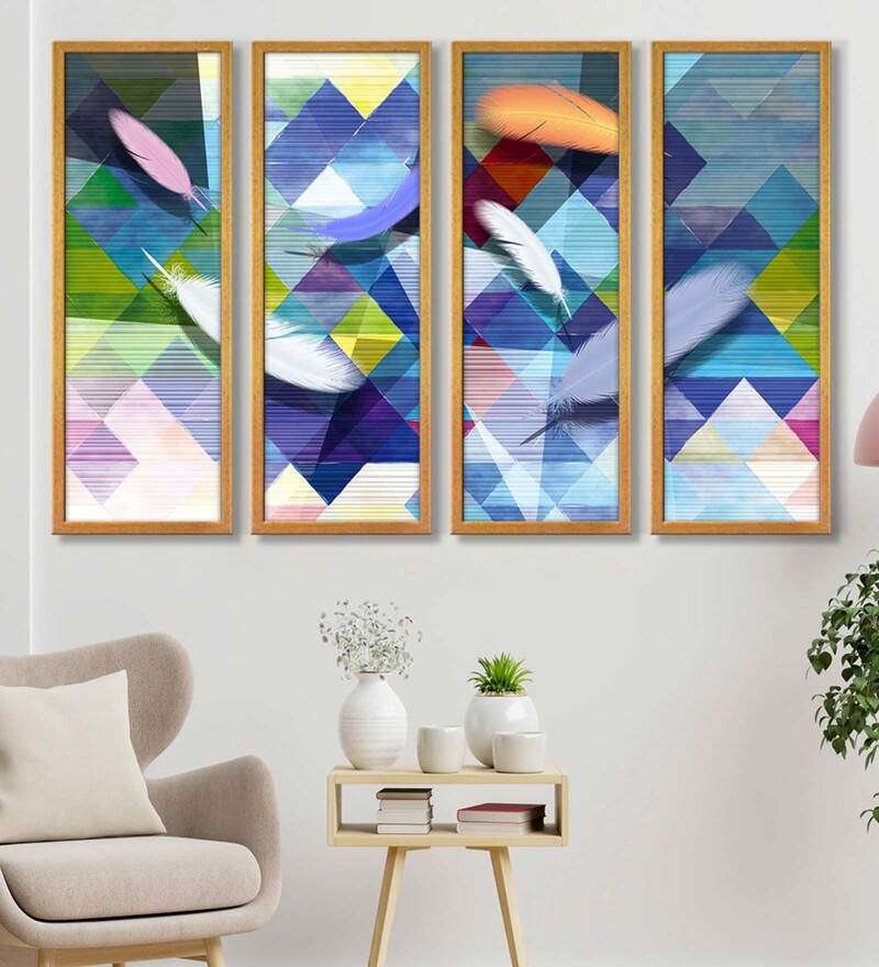 Buy Colourful Abstract Art Canvas Panels Painting By 999Store Online