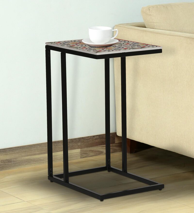 Buy Comoros Metal CShape End Table In Black Colour By Bohemiana Online
