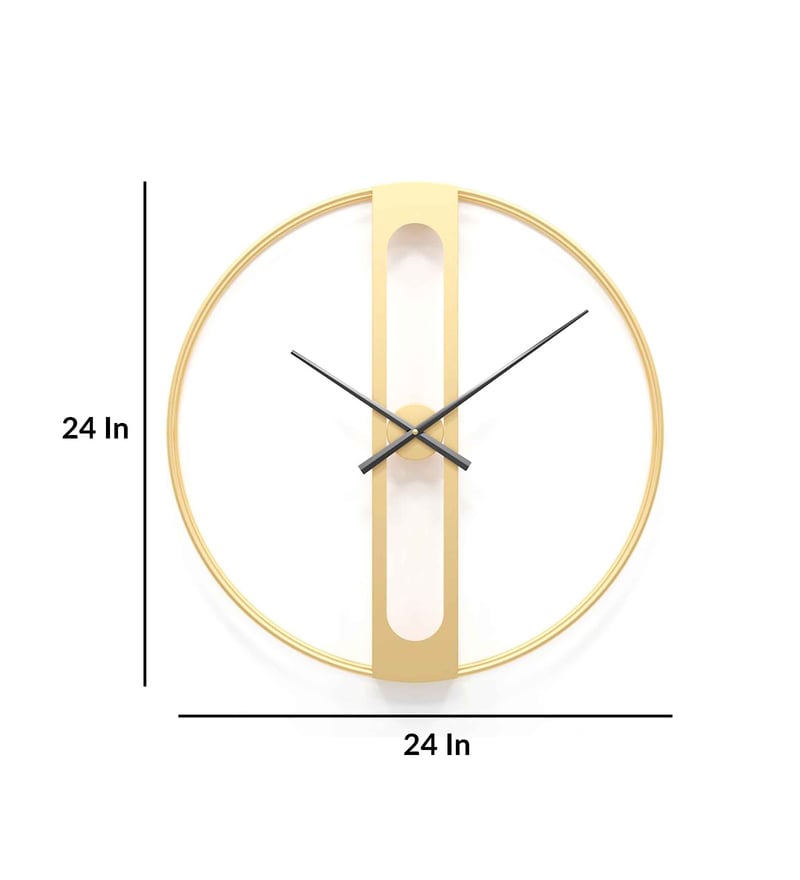 Buy Contemporary Gold Analog Wall Clock by Handicraft Town Online ...