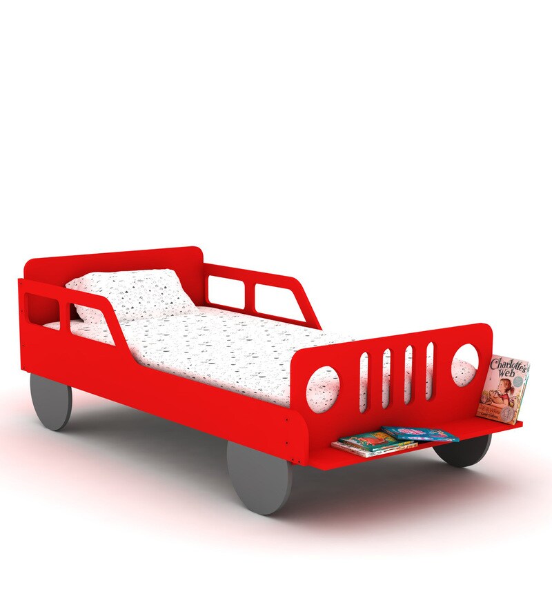 Buy Cooper Birch Wood Jeep Bed in Red by Lycka Online Novelty Beds