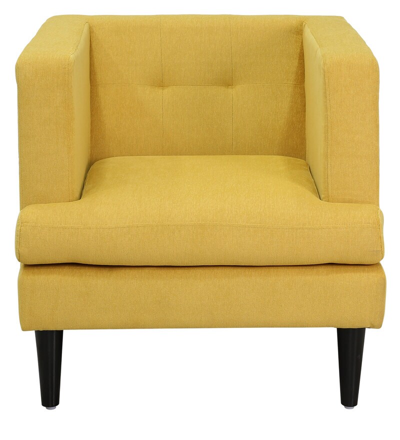Buy Copenhagen 1 Seater Sofa in Yellow Colour by CasaCraft Online
