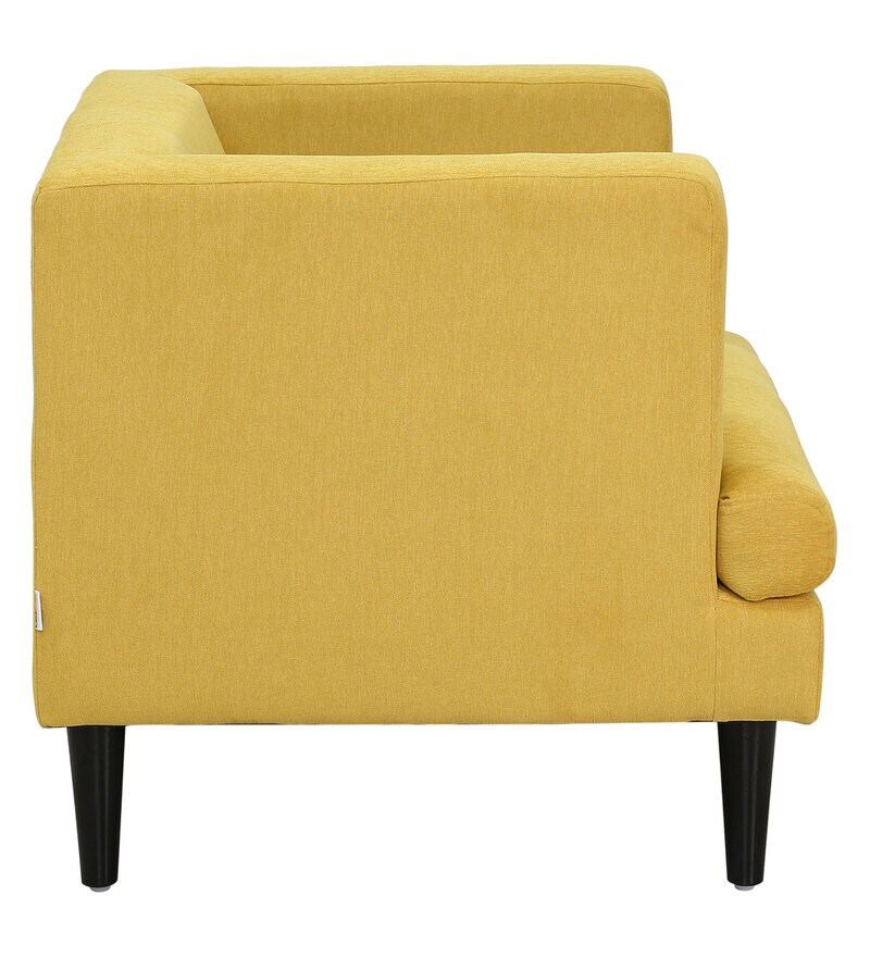 Buy Aracely Fabric 1 Seater Sofa In Yellow Colour By Casacraft Online
