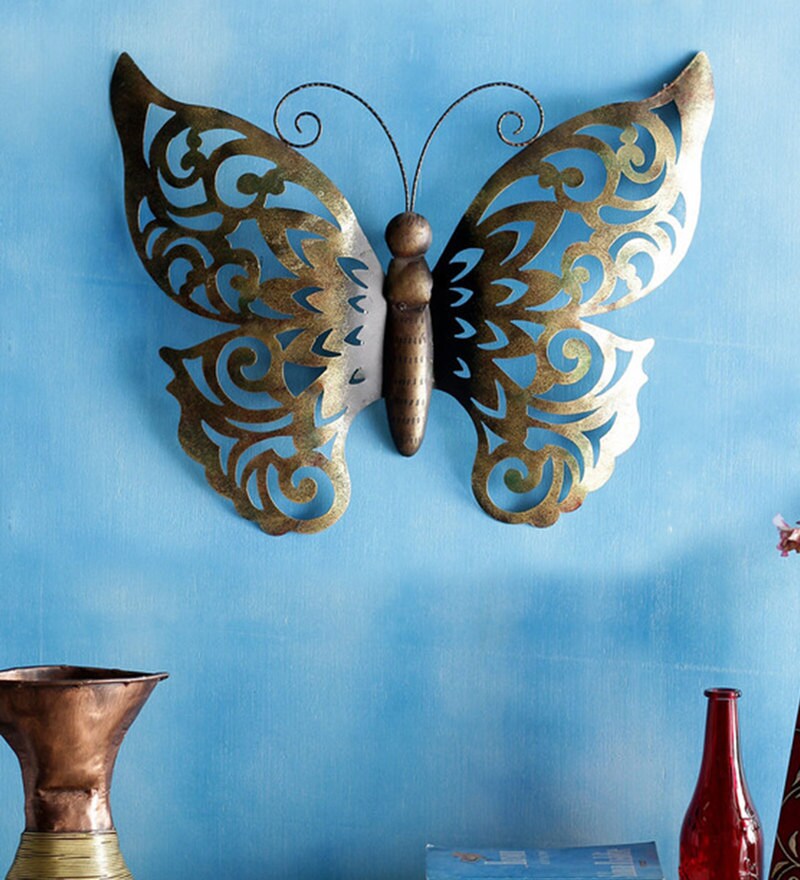 Buy Wrought Iron Butterfly Wall Art In Copper By Malik Design Online