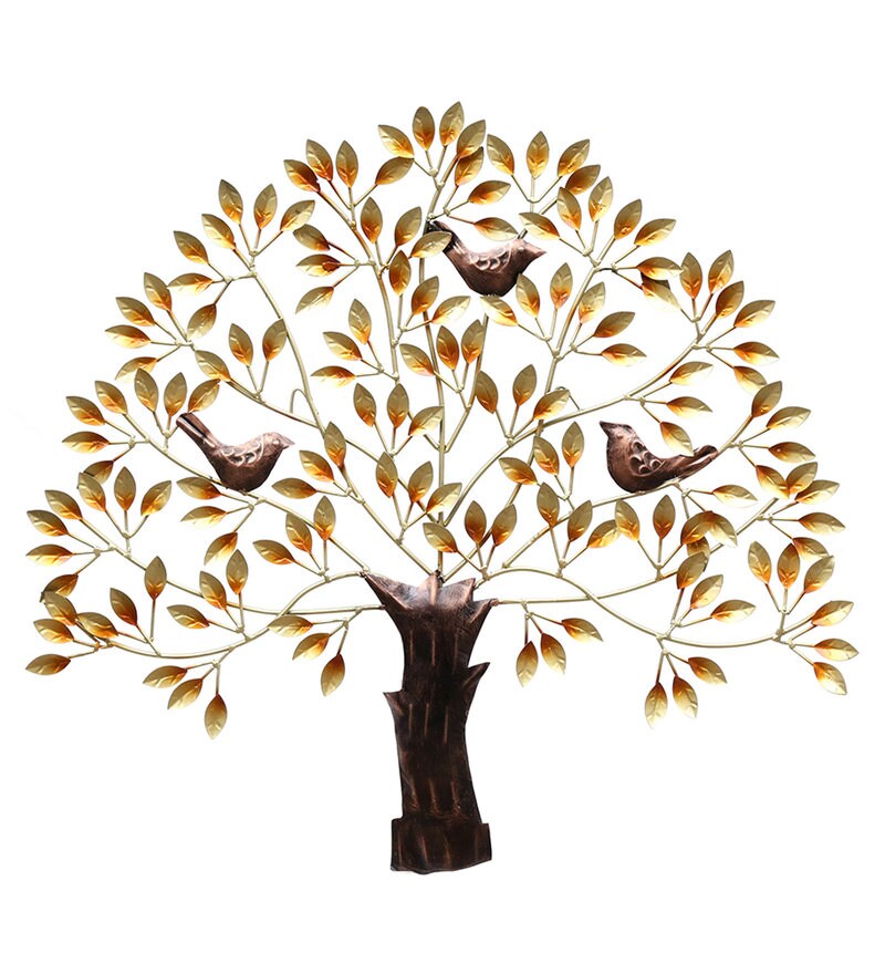 Buy Wrought Iron Decorative Tree Wall Art In Copper By Malik Design